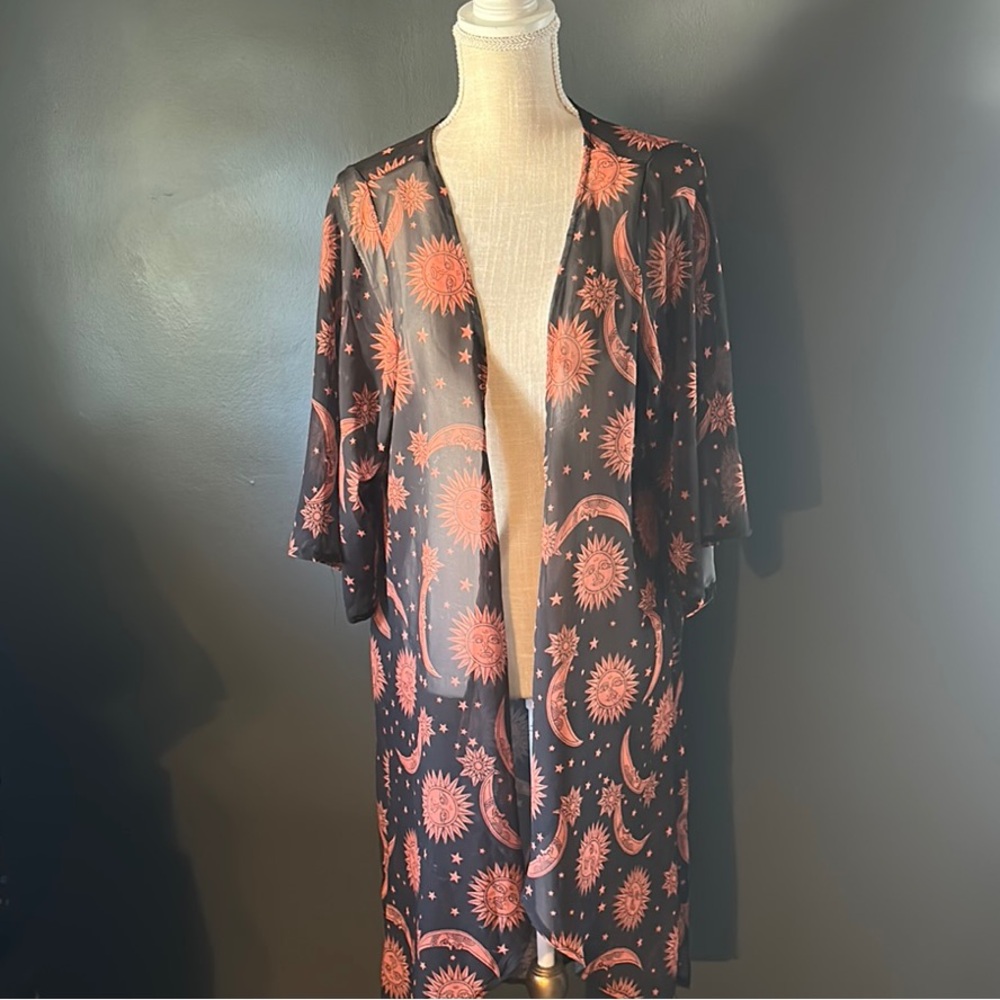 Black and Orange kimono style jacket